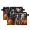 STAYTOP Pumpkin and Bulldog Large Storage Basket 2PCS,Collapsible Toy Storage Bin Laundry Basket with Handle,Used for Home Closets, Offices, Bedrooms view 1