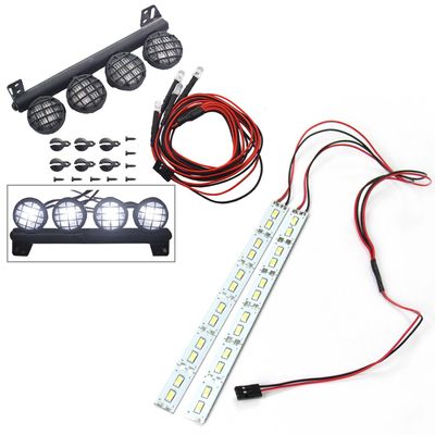 24 LEDs Chassis Light Aluminum RC LED Strip 6V & RC 4Led LED Light Bar Headlight Metal Roof Lamp