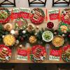 100 Pcs Merry Christmas Plates and Napkins Sets - Cute Winter Christmas Round Tableware, Disposable Chrismas Paper Plates and Napkins Forks for Xmas Party Supplies Favors Table Decor, Serves 25 view 2