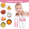 WAJIAYON Baby Food Feeder 4 Pack Silicone Baby Food Dispensing Spoon-3 oz Squeeze Feeding Spoons with Suction Cup for Boys Girl Kids Toddlers - Self Feeding Bottle Spoon-Peach Pink view 2