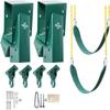 ABUSA Heavy Duty Swing Sets Brackets Including 2 Green A-Frame Swing Set Brackets 2 Green Swing Seats and 4 Greenn Swing Hangers for Playground Equipment Mounting Parts Hardware Included (G007) view 1