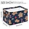 STAYTOP Christmas Cookies Large Storage Basket 1PCS,Collapsible Toy Storage Bin Laundry Basket with Handle,Used for Home Closets, Offices, Bedrooms view 3