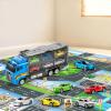 NIPLOOOW Toddler Boys Toys for 3 4 5 6 Years Old, Truck Vehicle Set with Play Mat and Die-Cast Toy Car, Transport Carrier Truck for Kids, Birthday Gifts Toys for 3 4 5 6 7 8+ Year Old Boys view 2
