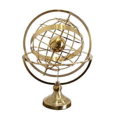 DONGDAWAN Copper Ornaments European Style Simple Rotating Globe Metal Ornaments Office Desktop Globe Ornaments Study Metal Crafts Desktop Decorations