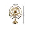DONGDAWAN Copper Ornaments European Style Simple Rotating Globe Metal Ornaments Office Desktop Globe Ornaments Study Metal Crafts Desktop Decorations view 2
