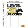 1 Pack 30th Birthday Video Game Cupcake Toppers Gaming Level Unlocked Game On Controllers Cupcake Picks Game Theme Baby Shower Kids Boys Girls 30th Birthday Anniversary Party Cupcake Decorations view 2