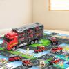 NIPLOOOW Toddler Boys Toys for 3-5 Years Old, Fire Truck Vehicle Set with Play Mat and Die-Cast Toy Car, Transport Carrier Truck for Kids 3-5, Birthday Gifts Toys for 3-8+ Year Old Boys view 2