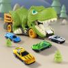 Garende Dinosaur Swallowing Truck for Kids Dinosaur Car Vehicles Playset Dinosaur Devourer Truck for Children Gift Toys Preschool, 12 Small Cars view 3