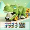 Garende Dinosaur Swallowing Truck for Kids Dinosaur Car Vehicles Playset Dinosaur Devourer Truck for Children Gift Toys Preschool, 12 Small Cars view 4