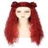 LeMarnia Long Curly Red Wig with Bun for Women Halloween Cosplay Wig Anime Costume Party Wig view 1