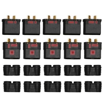 5Pairs QS8-S Battery Connector Anti-Sparking High Current Adapter Joint Gold-Plated Brass Power Plug for RC Electric Motors(5pairs Black)