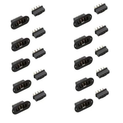10Pairs 8 Pin Connector Plug Goldplated Male/Female for Signal Transmission & Low Current Drive Connecting RC Models Parts(10pairs Black)