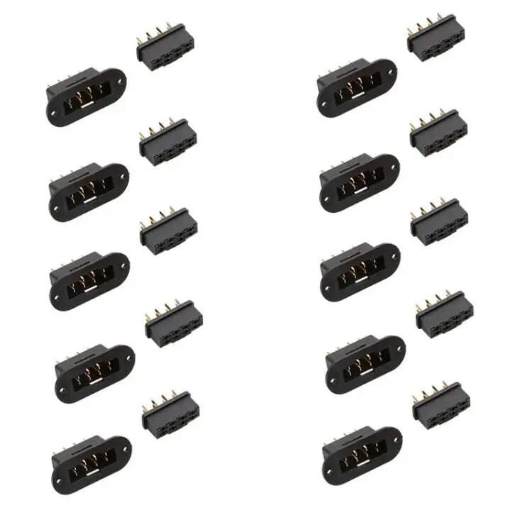 10Pairs 8 Pin Connector Plug Goldplated Male/Female for Signal Transmission & Low Current Drive Connecting RC Models Parts(10pairs Black)
