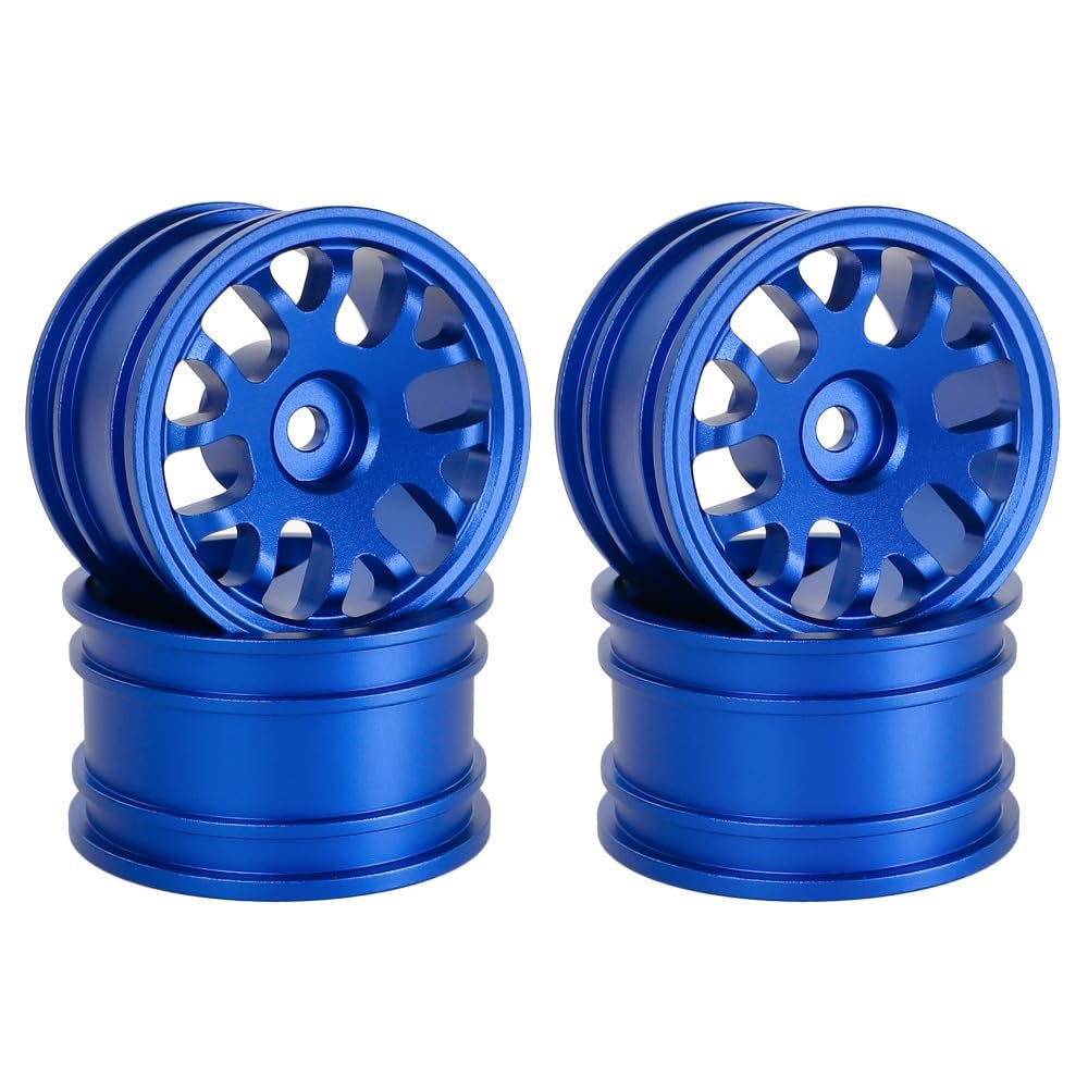 4PCS Aluminum Wheel Rim Tire Hub 42x25mm Hex 12mm RC Upgraded Parts for Tamiya M03 M04 M05 M06 M07 M08 MB-01 XM-01 MF01-X RC Car, Type C-Blue