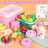 121Pcs Play Kitchen Accessories, Kids Kitchen Playset, Pretend Play Food Tea Party Set, Toy Kitchen Kids Cooking Real with ApronChef Hat, Utensils Cookware PotsPans, Toy Organizer, Toddler Toys Gift view 3