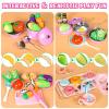 121Pcs Play Kitchen Accessories, Kids Kitchen Playset, Pretend Play Food Tea Party Set, Toy Kitchen Kids Cooking Real with ApronChef Hat, Utensils Cookware PotsPans, Toy Organizer, Toddler Toys Gift view 4