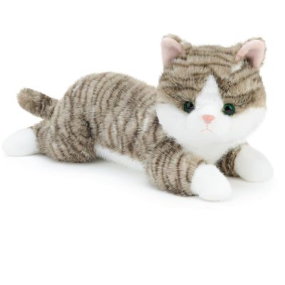 19 inch 3 Lbs Cat Weighted Stuffed Animals, Realistic Weighted Cat Stuffed Animal, Sensory Comfort Plush Throw Pillow, Soft Kawaii Stuffed Kitty Plush Toy Gift for Adults Kids Youth