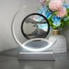 ADFLTFC Moving Sand Art Pictures, LED Sand Art Lamp Deep Sea Sandscape Painting Round Glass Flowing Sand Painting Night Light Decoration for Desktop Home Office(Gray) view 1