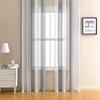 HooHero Light Grey Nordic Ins Wind Minimalist Stripes Elegant Sheer Curtains Rod Pocket Rod Pocket for Living Kids Nursery Room view 1