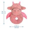 Doindute Baby Dragon Soft Rattle Toy, Plush Dinosaur Infant Shaker Rattle Easy-Grasp Stuffed Animal Toy, Gifts for Newborns Babies Toddlers Boys Girls, Pale Red, 6 Inches view 2