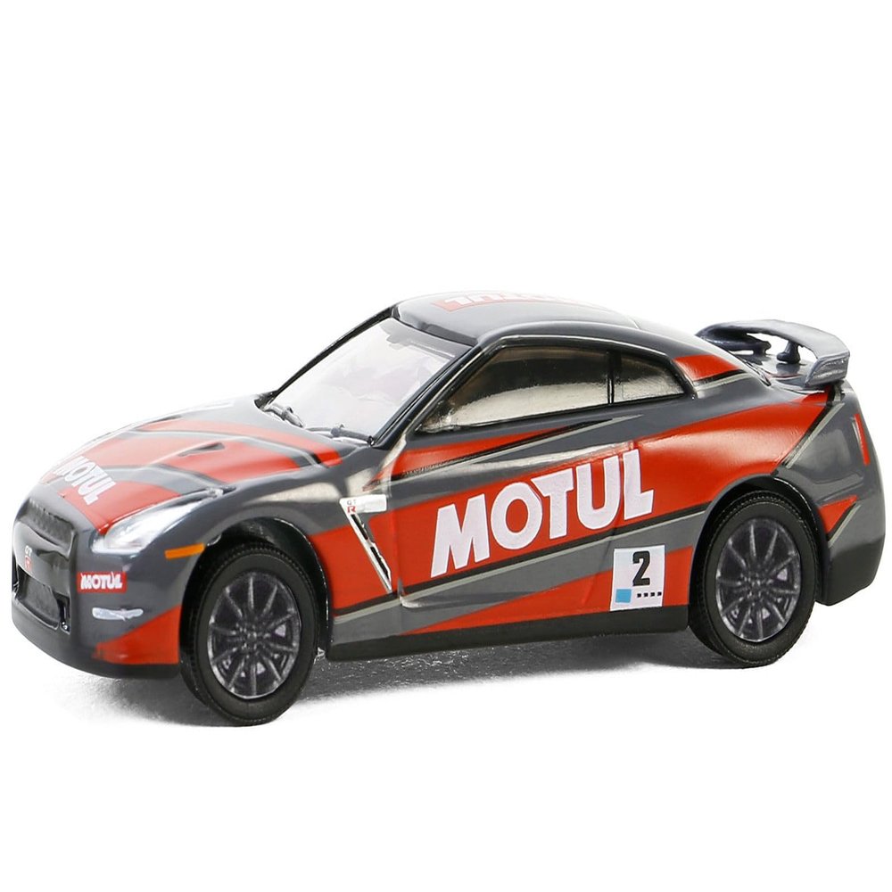 2015 GT-R (R35) #2 Gray with Red Graphics Hobby Exclusive Series 1/64 Diecast Model Car by Greenlight 30490