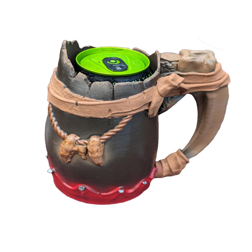 Barbarian 3D Printed Can Holder | Table Coaster | Mythic Mugs Collection by Ars Moriendi 3D- Unlock the power of ingenious style! (21.) Silk-Dwarven Bronze)