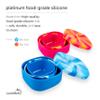 LunchBots Silicone Bowl for Kids, Stackable Nesting Bowl Set of 3 with Lid, Portable Travel Bowls, Dishwasher Safe, 9/18/33 oz (Pink Swirl) view 3