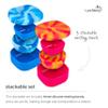 LunchBots Silicone Bowl for Kids, Stackable Nesting Bowl Set of 3 with Lid, Portable Travel Bowls, Dishwasher Safe, 9/18/33 oz (Pink Swirl) view 4