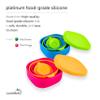 LunchBots Silicone Suction Bowl for Baby & Toddler, Stackable Nesting Bowl Set of 3 with Lid for Feeding, Portable Travel Bowls, Dishwasher Safe, 5/8/17 oz (Pink/Orange) view 3