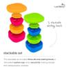 LunchBots Silicone Suction Bowl for Baby & Toddler, Stackable Nesting Bowl Set of 3 with Lid for Feeding, Portable Travel Bowls, Dishwasher Safe, 5/8/17 oz (Pink/Orange) view 4