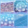 100 Pcs Frozen Plates and Napkins Sets - Snowflake Round Tableware, Disposable Winter Paper Dessert Plates and Napkins Forks for Christmas Winter Wonderland Party Supplies Table Decor, Serves 25 view 4