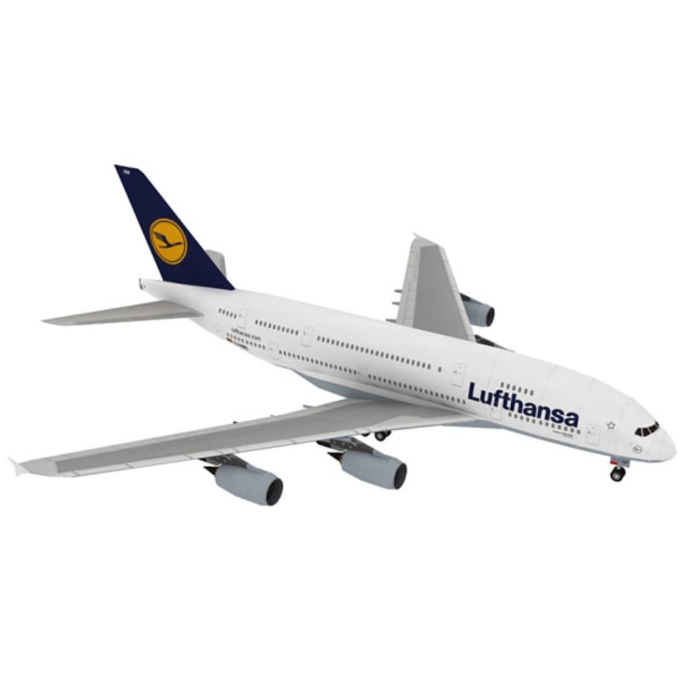 DBEIXIWEI 1/100 Scale A380 German Lufthansa Model (Unassemabled) Miniature Airplane Miniature Model Decorative Toy for Collection for Home Office Decoration