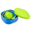 LunchBots Silicone Suction Bowl for Baby & Toddler, Stackable Nesting Bowl Set of 3 with Lid for Feeding, Portable Travel Bowls, Dishwasher Safe, 5/8/17 oz (Blue/Green) view 1