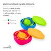 LunchBots Silicone Suction Bowl for Baby & Toddler, Stackable Nesting Bowl Set of 3 with Lid for Feeding, Portable Travel Bowls, Dishwasher Safe, 5/8/17 oz (Blue/Green) view 3