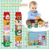 12 PCS Stacking Toys Set for Toddlers 18+ Months 1 2 3 4 Years Old Boys Girls Preschool Pressable Animals Stacking Blocks Sensory Toys with Cute Expressions Fun Easter Birthday Gifts for Kids view 4