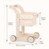 OOOK Baby Push Walker Doll Stroller, Wooden Baby Walker for Girls and Boys, Kids Shopping Cart for Toddlers, Kids Stand Learning Walker with 4 Wheels view 2