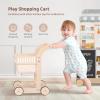 OOOK Baby Push Walker Doll Stroller, Wooden Baby Walker for Girls and Boys, Kids Shopping Cart for Toddlers, Kids Stand Learning Walker with 4 Wheels view 3