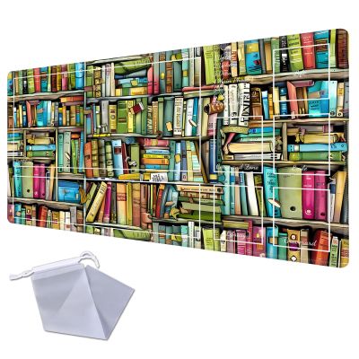 FXIANGWL MTG Playmat Board Game 27.6 * 15.7 inches Mouse Pad Play Mat with Game Zone for MTG TCG CCG Cards Gaming Big Table Card Game Mats Deck Playmat Computer Desk Mat(Cartoon Bookshelf)