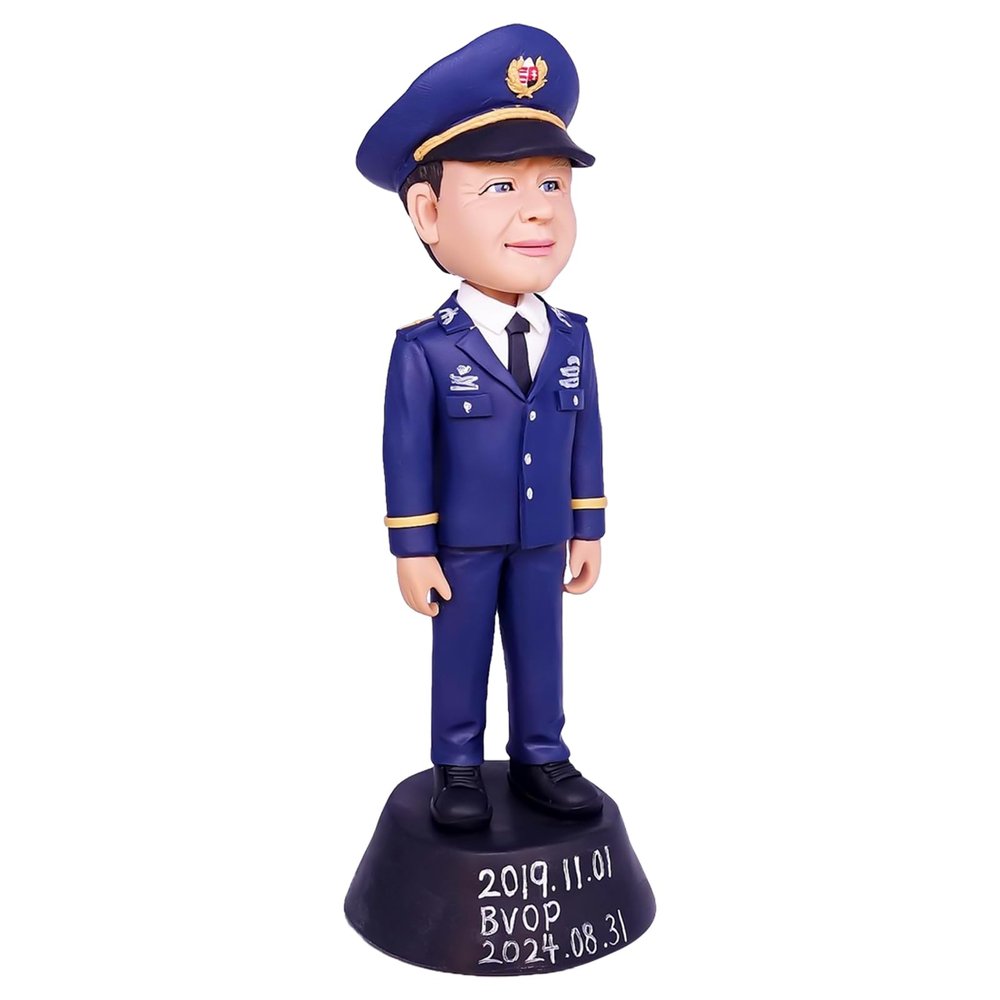 Custom Bobbleheads, Personalized Figures, Pilot Figurine Blue Uniform for Private Collectibles, Handmade Personalized Sculpture, Gift for Men