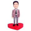 Custom Bobbleheads, Personalized Figurine, Smiling Man in Suit and Tie for Private Collectibles, Handmade Personalized Sculpture, Gift for Men view 1