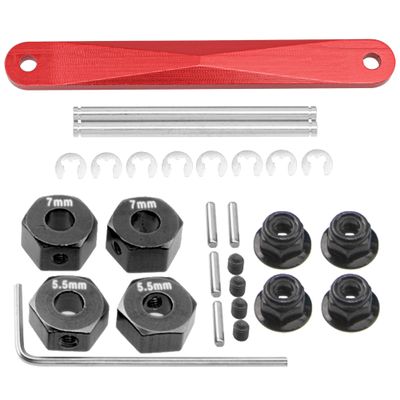 Aluminum 12mm Hex Wheel Hubs Hex Adapter & Flanged Lock Nuts & Metal Tie Bar Suspension Hinge Pins 2532 2640
