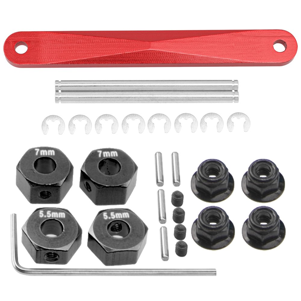 Aluminum 12mm Hex Wheel Hubs Hex Adapter & Flanged Lock Nuts & Metal Tie Bar Suspension Hinge Pins 2532 2640