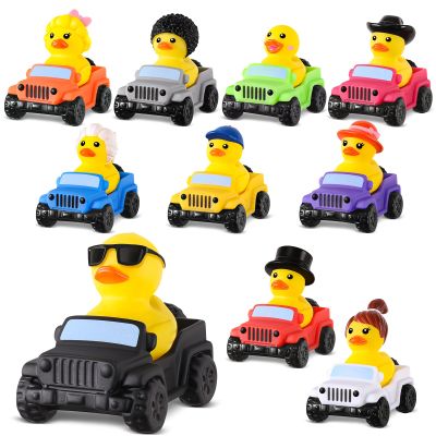 20 Pcs Rubber Ducks for Jeeps, 10 Ducks 2.8 Inch Assortment with 10 Colors Cars, Collectible Vehicle Dashboard Decorations, Valentines Day Gifts for Kids Party Favors, Baby Bath Toys Birthday Gifts