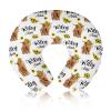 Baby Nursing Pillow Cover - Personalized Name Breastfeeding Pillow Cover with Highland Cattles Pattern, Stretchy Removable U-Shaped for New Moms, Soft Breathable Slipcover for Infant Boys Girls view 1