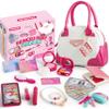 SYNCFUN Play Purse Set for Little Girls, 27 PCS Princess Toy Set with Handbags, Makeup, Phone, Wallet, Jewelry, Lipstick & Keys, for Girls 3 4 5 6 Years Old Toddlers Kids view 1