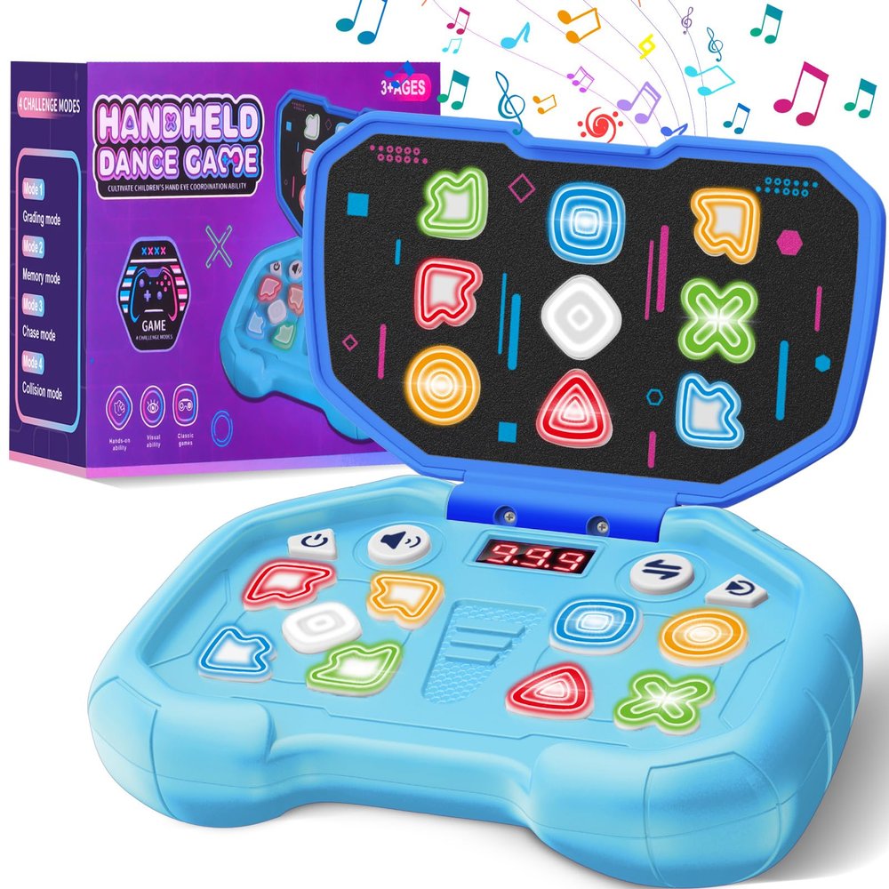 Handheld Dance Games for Kids - 4 Fun Brain & Memory & Reaction & Speed Training Pop Fidget Toys for Boys and Girls -Christmas Stocking Stuffers Gifts for Age 6-12 Years Old Kids Teens Gift Ideas