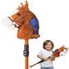 Silent Wheels Stick Horse, Hobby Horse on a Stick for Kids Ages 4-12 Adjustable 30-52" with Illuminated Silent Wheels Comfortable Sponge Wrapped complimentary AA Batteries Realistic Horse neighs. view 1