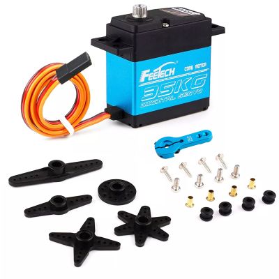 Geekstory Feetech FT5330M 35KG Digital RC Core Servo Motor Waterproof Metal Gear 25T Servo Arm Horn 180 Degree 6V-7.4V for Metal Gear 1/8 1/10 Baja Car