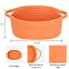 ABenkle Small Basket with Handles - Decorative Durable Rope Woven Storage Bin Shelf Storage Organizer Cube, Easter Baby Gift Basket, 12"x8"x5" view 2