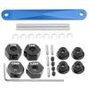 Aluminum 12mm Hex Wheel Hubs Hex Adapter & Flanged Lock Nuts & Metal Tie Bar Suspension Hinge Pins 2532 2640 view 1